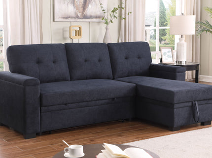 Lucca II - 84.5"W Reversible Sleeper Sectional Sofa with Storage Chaise
