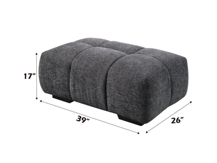 Chosen - Chenille Ottoman - Gray