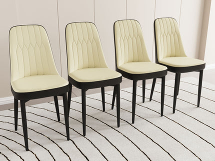 Modern Dining Chair With Cushions And Metal Legs