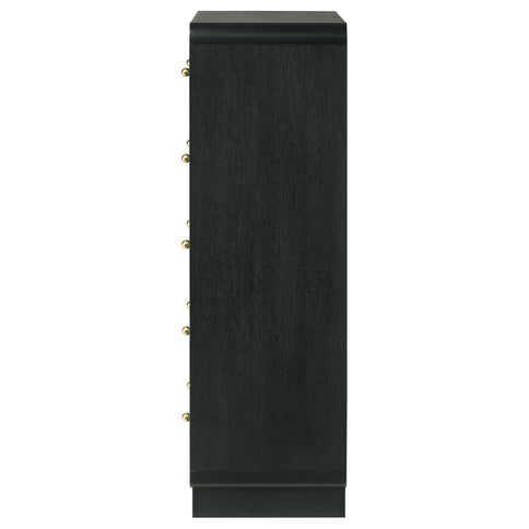 Burton - 5 Drawer Chest Of Drawers - Black