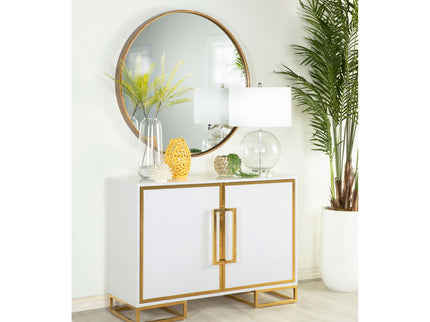 Synchrony - 2 Door Accent Cabinet With Art Deco Trim - White