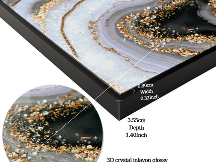 Canvas Painting Wall Art Framed, Artwork Decor, Picture Marble Print Paintings For Living Room - Frosted Glass / Gold