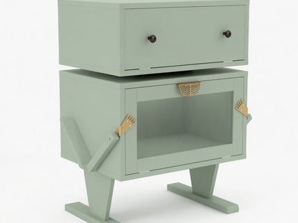 Robot LED Nightstand With 360° Rotating Drawer