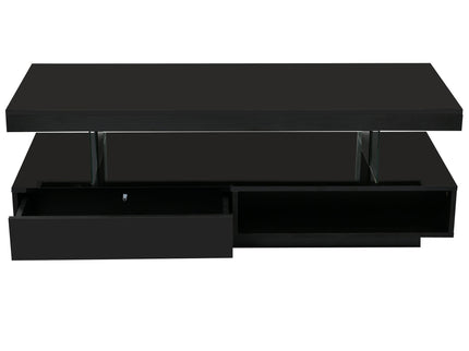 LED Coffee Table With 2 Drawers And Display Shelves