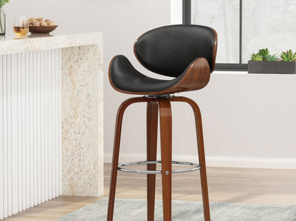 Lumos - Mid Century Modern Upholstered Swivel Barstool