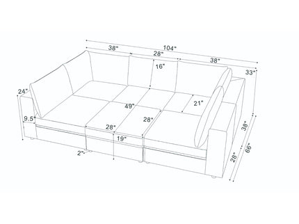 Reversible Modular Sectional Sofa With Custom Configuration