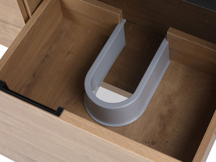 Floating Bathroom Vanity With Resin Sink And Soft Close Doors