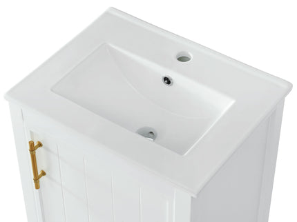 Modern Bathroom Vanity With Sink, Soft-Closing Door And Open Shelf