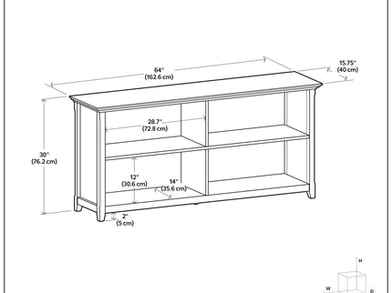 Amherst - Low 4 Shelf Bookcase