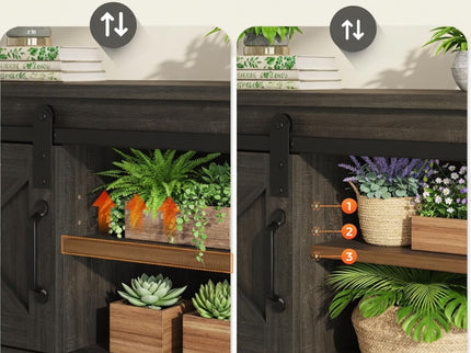 Farmhouse Entryway Table With Sliding Barn Door