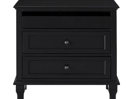 Nightstand With Charging Station, 3 Drawer Storage Table