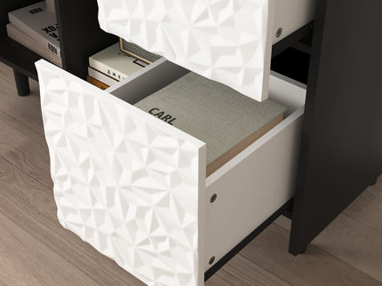 Modern Sideboard Buffet Cabinet With Doors And Unique Panel Styling