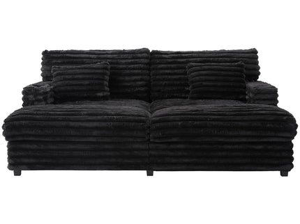 Oversized Double Chaise Lounge Sofa Bed With USB Ports And Cup Holders