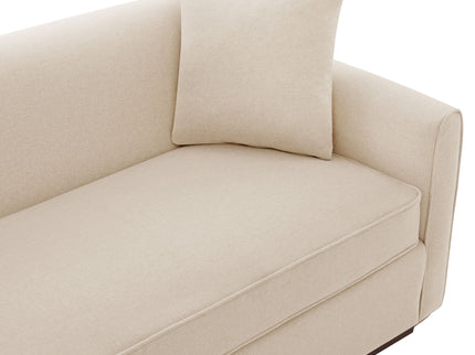 3 Seater Sofa With Wrap Around Armrests And Throw Pillows, For Living Room - Oatmeal