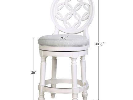 Stool With Back And Swivel Upholstered Seat