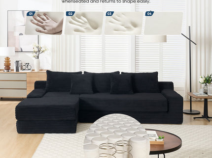 Modern L - Shaped Sectional Couch With Memory Foam