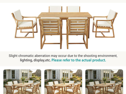 7 Piece Modern Outdoor Dining Set, Patio Furniture