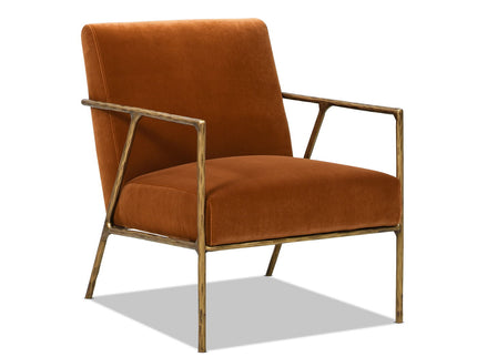 Aerin - Hammered Brass Upholstered Accent Arm Chair