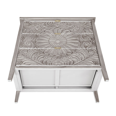 3 Drawer Cabinet, American Furniture, Suitable For Bedroom, Living Room - Light Gray