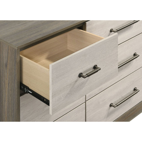 Edmondson - 9 Drawer Dresser With Mirror - Natural / Gray