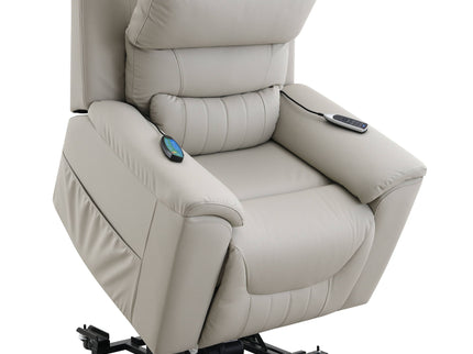 Marsha - Power Recliner With Lift & Massage - Light Gray