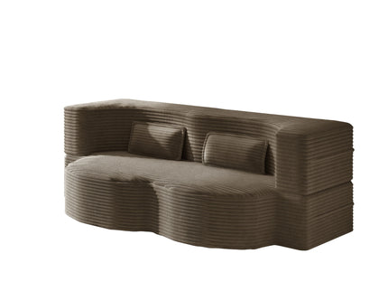 Modern Floor Sofa With 2 Pillows, Convertible Twin Size Folding Mattress For Living Room