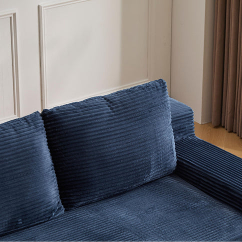 Comfortable Deep Seat Loveseat Sofa Bed, Reversible Cushion With Pillows