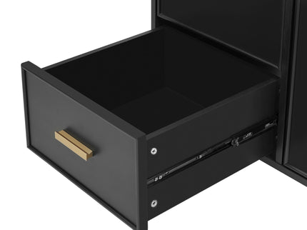 Bathroom Vanity With Sink, Deep Drawer And Pull Out Basket, Rectangular Design - Black