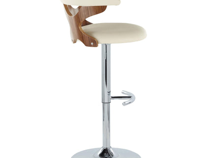 Gardenia - Mid Century Modern Adjustable Barstool With Swivel With Rounded T Footrest (Set of 2)