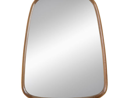 Irrgeular Mirror With Wood Frame, Wall Mirror For Living Room Bathroom Entryway - Brown