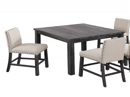 Upholstered Counter Dining Chair, Nailhead Trim (Set of 2) - Natural