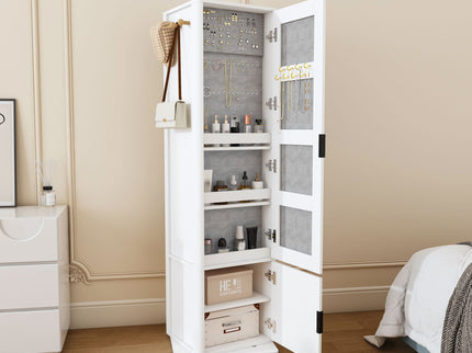 360° Rotating Makeup Cabinet With Full Length Mirror