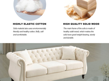 Chesterfield Sofa With Rolled Arms And Nailhead Trim