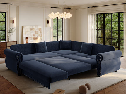 L-Shaped Sofa Couch With Pull-Out Bed