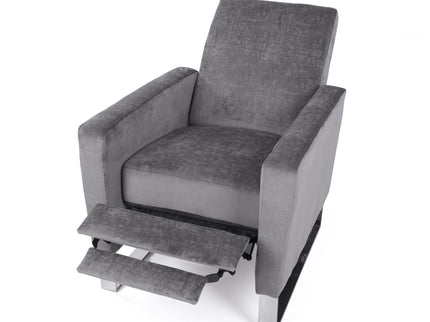 Bolt - Upholstered Recliner Chair With Stainless Steel Base - Gray / Chrome
