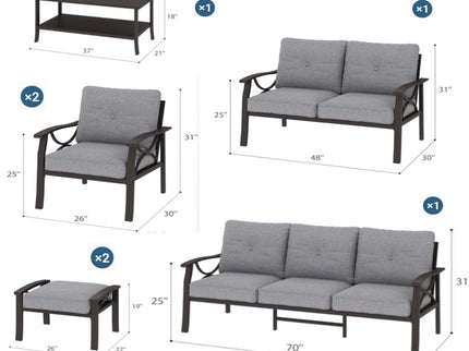 Patio Furniture Set With Coffee Table And Cushions For Backyard