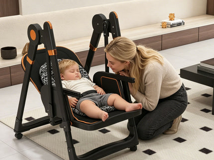 Convertible Baby High Chair To Rocker With 5 Point Harness