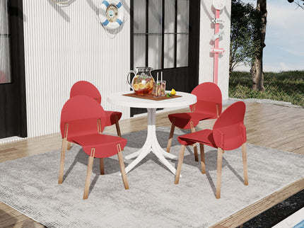 4 Piece Set Of Single Chairs With A Design Combining Modern And Traditional Elements