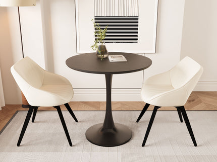 Round Dining Table Set With Tulip Design And 2 Chairs