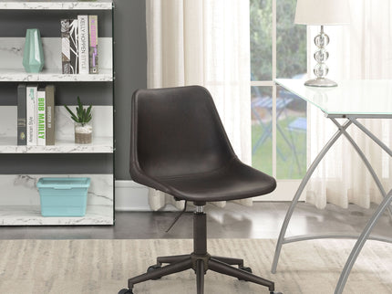 Ralston - Upholstered Adjustable Office Desk Chair With Ergonomic Design - Brown