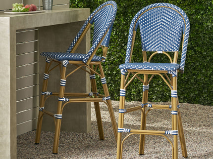Outdoor Pe Rattan French Barstool Set