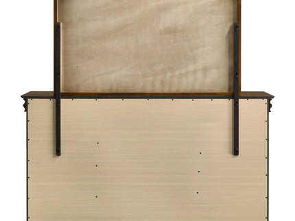 Leonide - 9 Drawer Dresser With Mirror - Cherry