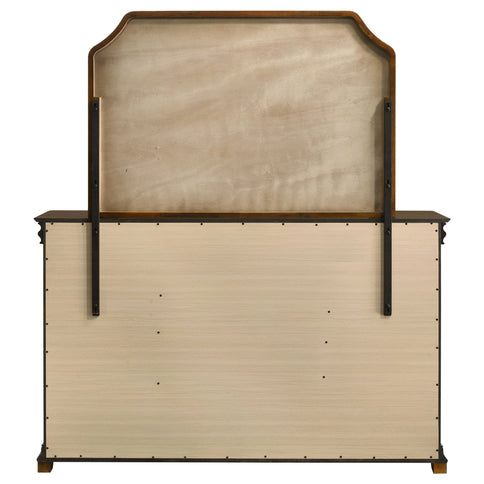 Leonide - 9 Drawer Dresser With Mirror - Cherry