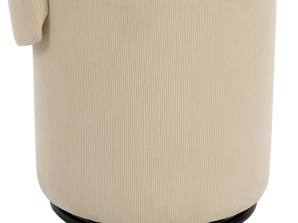 Barrel Chair, Built In Storage, 360° Swivel - Beige