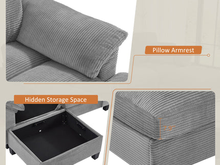 Modern U - Shaped Sectional Sofa With Storage Ottomans, USB Ports, And Cup Holders