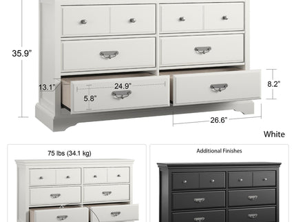 Bristol - 6 Drawer Dresser - Black