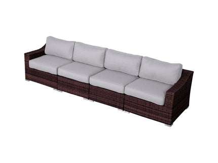 Contemporary Outdoor Rattan Wicker Sectional Seating Group With Cushions