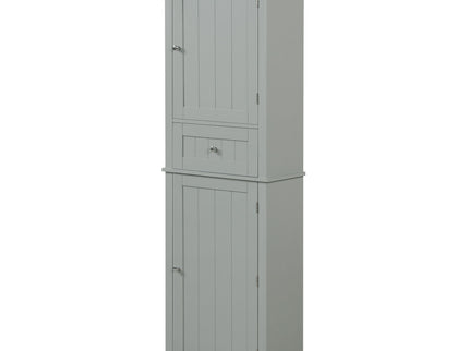 Tall Freestanding Bathroom Storage Cabinet With Drawer And Adjustable Shelf