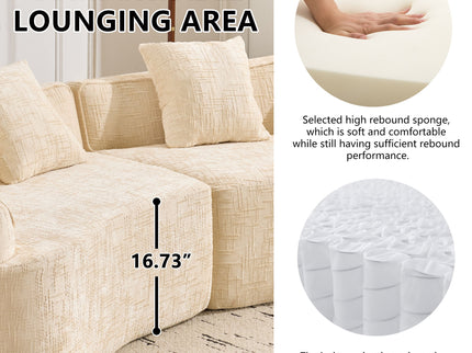 Curved Compressed Sofa, Nordic-Style Design For Living Room