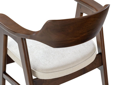 Hayes - Curved Dining Arm Chair - Light Beige